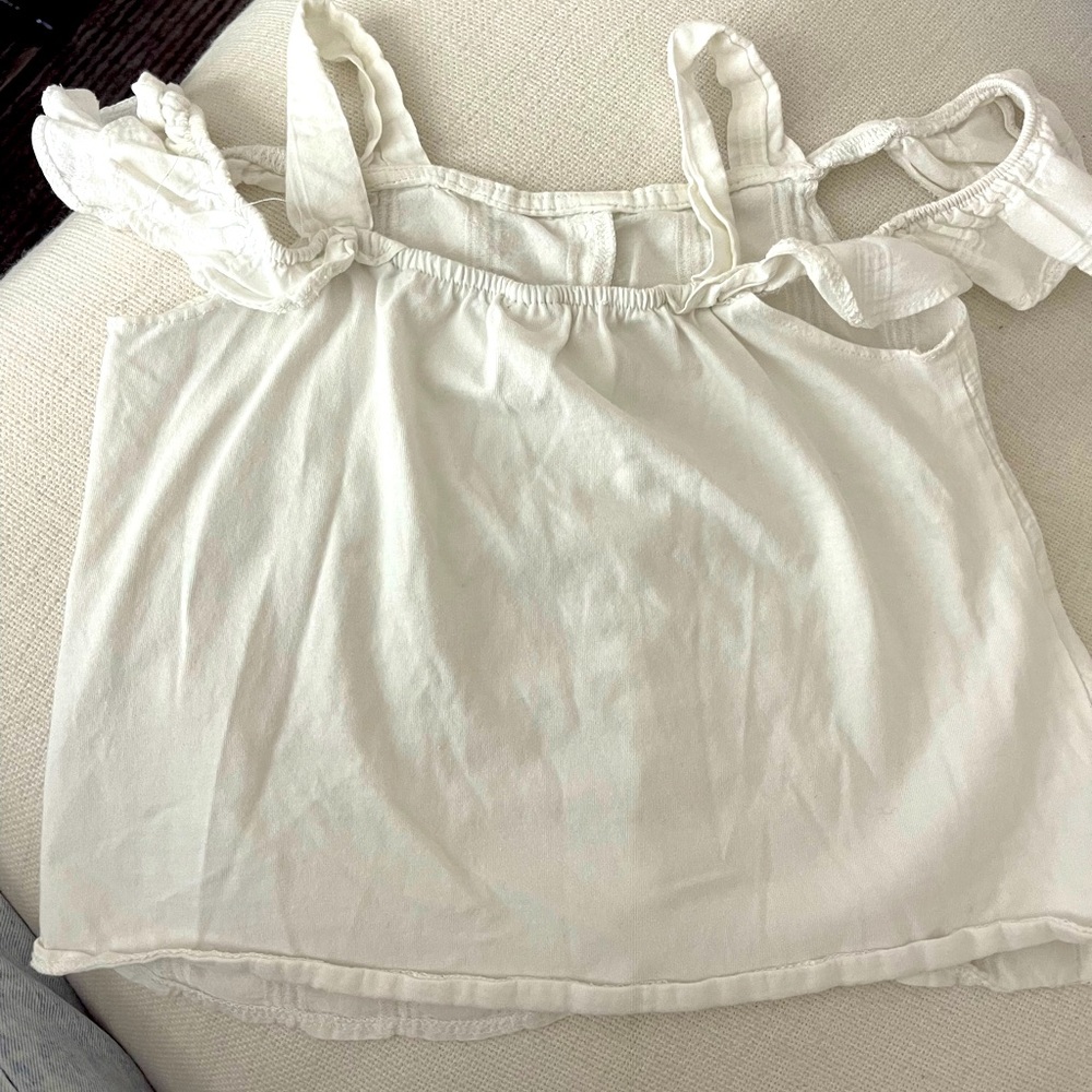 White off shoulder ruffle tank Zara size 6
